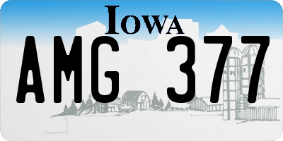 IA license plate AMG377