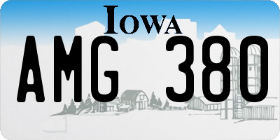 IA license plate AMG380