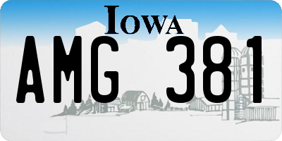 IA license plate AMG381