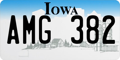 IA license plate AMG382
