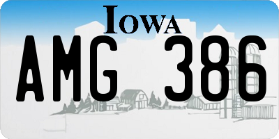 IA license plate AMG386