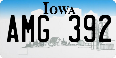 IA license plate AMG392