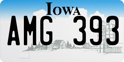 IA license plate AMG393