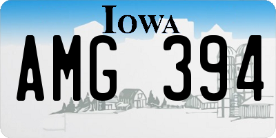 IA license plate AMG394