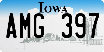 IA license plate AMG397