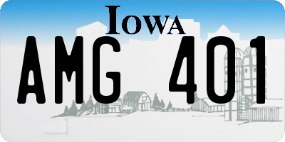 IA license plate AMG401