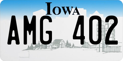 IA license plate AMG402