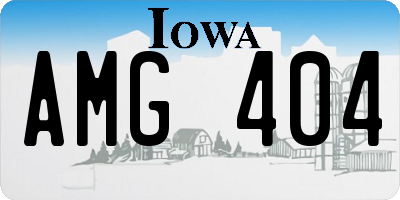 IA license plate AMG404