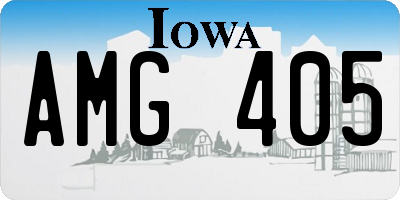 IA license plate AMG405