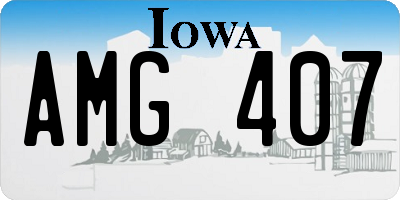 IA license plate AMG407