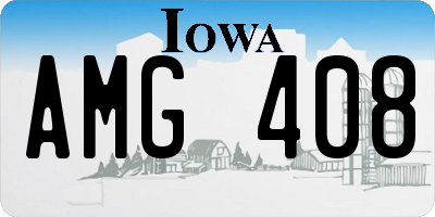 IA license plate AMG408