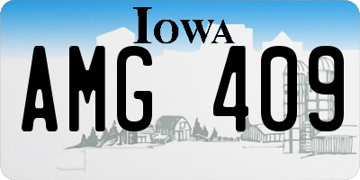 IA license plate AMG409