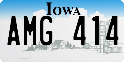 IA license plate AMG414