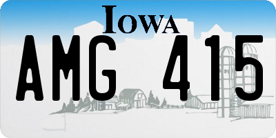 IA license plate AMG415