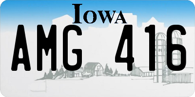 IA license plate AMG416