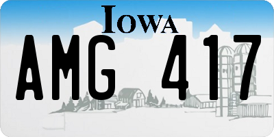 IA license plate AMG417