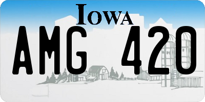 IA license plate AMG420
