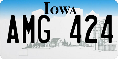 IA license plate AMG424