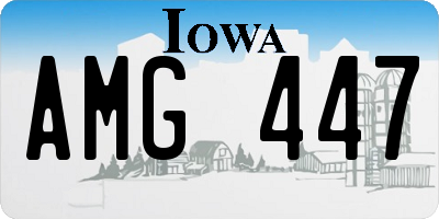 IA license plate AMG447