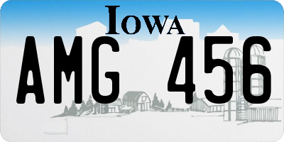 IA license plate AMG456