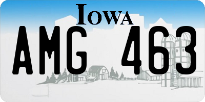 IA license plate AMG463