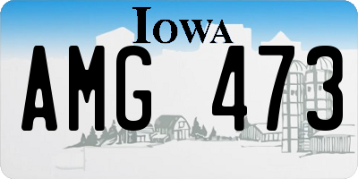 IA license plate AMG473