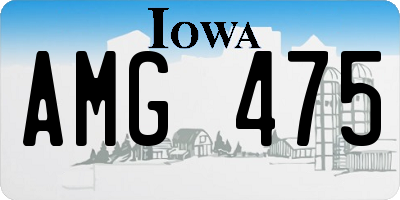 IA license plate AMG475