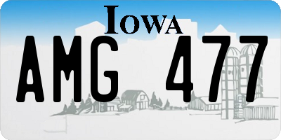 IA license plate AMG477
