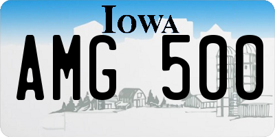 IA license plate AMG500