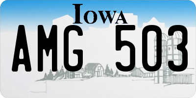 IA license plate AMG503