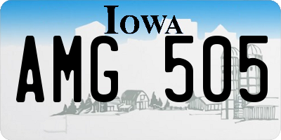 IA license plate AMG505