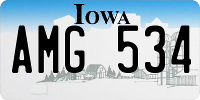 IA license plate AMG534