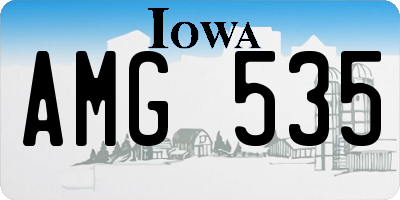IA license plate AMG535