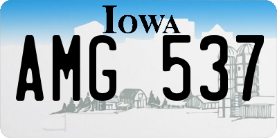 IA license plate AMG537