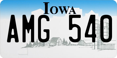 IA license plate AMG540