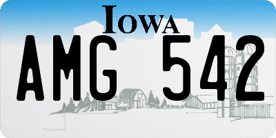 IA license plate AMG542
