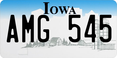 IA license plate AMG545