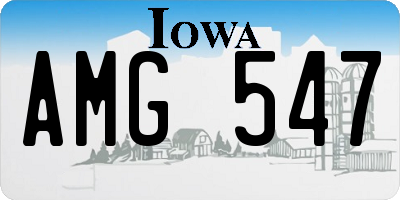 IA license plate AMG547