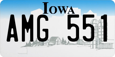 IA license plate AMG551