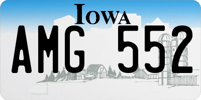 IA license plate AMG552