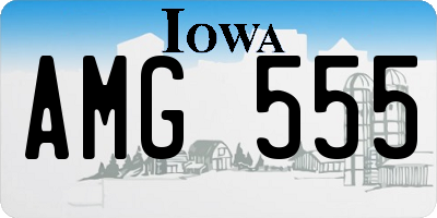 IA license plate AMG555