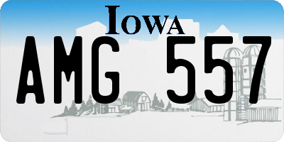 IA license plate AMG557