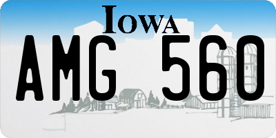 IA license plate AMG560
