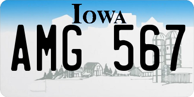 IA license plate AMG567