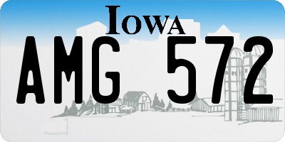 IA license plate AMG572