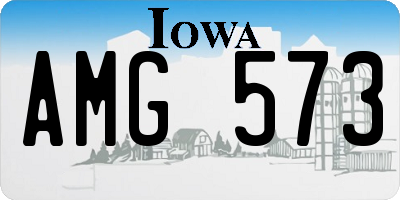 IA license plate AMG573