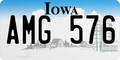IA license plate AMG576