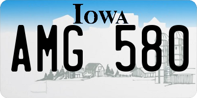 IA license plate AMG580