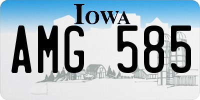 IA license plate AMG585