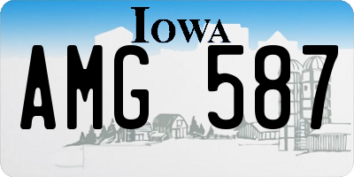IA license plate AMG587